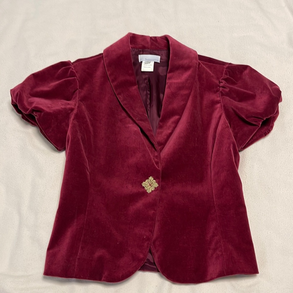 Symmetry velvet-like short sleeved blazer*